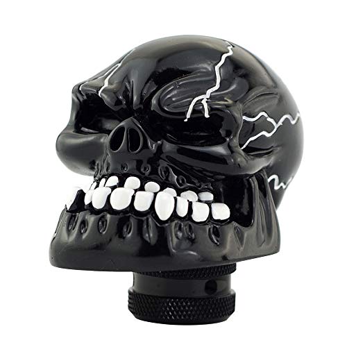 Black Skull Manual Automatic Gear Shift Knobs - color: Black