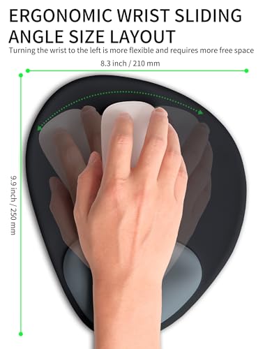 Palm-Rest and Wrist-Hugging Mouse Pad Wrist Rest, Ergonomic Wrist Support with Curve Fitting Cushioned Memory Foam for Carpal Tunnel Pain Relief, 9.9 x 8.3 Inch, Slate Gray - color: Slate Gray