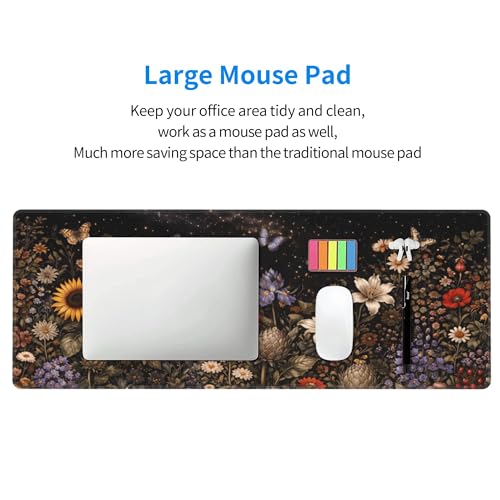 Flowers Gaming Mouse Pad Extended Large Mouse Mat 31.5 X 11.8 Inch Nonslip Rubber Base Long Desk Pad Stitched Edges Mousepad Mice Pad for Office Home Game - color: Flowers