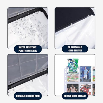 Football Card Binder with Sleeves,9-Pocket Trading Card Holder Card Collectors Album Hold Up to 900 Cards,Card Folder for Football Baseball Basketball Sport Trading Cards, TCG, MTG, PTG Games - color: Football-900