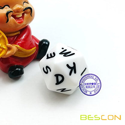 Bescon Alphabet Dice 20 Faces A-T Uppercase, 20 Sides Letter Dice, 3pcs per Set - color: Alphabet Dice 20 Faces A-t Uppercase, 3pcs Set
