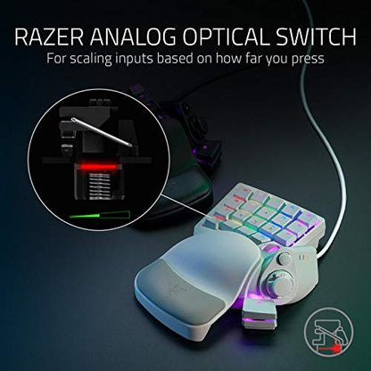 Razer Tartarus Pro Gaming Keypad: Analog-Optical Key Switches - Rapid Trigger - Adjustable Actuation - 32 Programmable Keys - Customizable Macros - Chroma RGB Lighting - Mercury White | Rapid Trigger, Adjustable Actuation, 32 Programmable Keys, Customizab