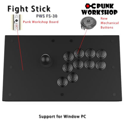SZJLMKJ PWS FS-30 FS-24 Arcade Fighting Stick Vedio game controller box with Punk Workshop 30mm/24mm Mechanical Buttons for SF6 MAME Game Machine (PWS FS-24 With 30mm buttons)