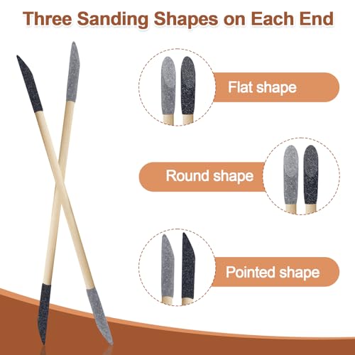 Sanding Sticks 60PCS, 120/280 Grit Double-Ended Sanding Tool for Plastic Models and Wood, Pen-Style Precision Sander for Model Building, Hobby Craft Detailing and Tight Spaces, 5.4 x 0.2 Inch