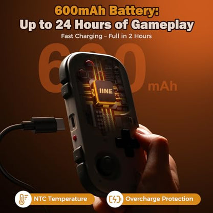 IINE Retro Pocket Game Controller with Hall Effect Joysticks, Switch 1 & 2 Compatible, Wireless Gamepad for Steam Deck, PC, Android, iOS, Customizable D-Pad, Vibration & Motion Control (Grey) - color: Grey