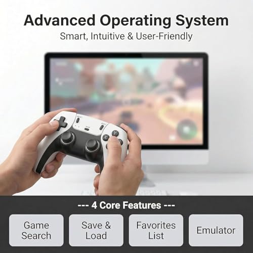 Retro Gaming Console Plug & Play Game Console for TV, 20001 Games-White, 4K HD HDMI Video Console, Dual 2.4G Wireless Controllers, Emulator Stick to Upgrade Nostalgia