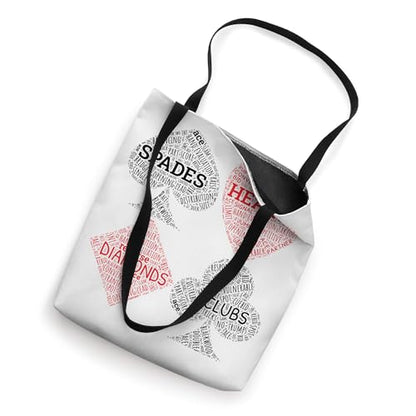 Contract Bridge Terms Duplicate Card Game Bids - Wordart Tote Bag