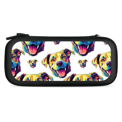 PPIKTC Carrying Case Compatible with Nintendo Switch, Travel Storage Holder Bag with 15 Game Cartridges, Watercolor Dog - color: Design (337)