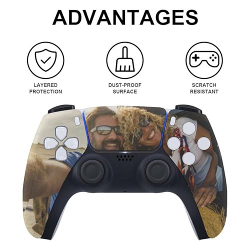 Personalized Custom Skin for PS5 Disc Edition Console Controller, Customized Vinyl Sticker Decal Cover Skin with Photos Pictures, Compatible with PlayStation 5 Disc Edition - size: Fits PS5 Disc Edition