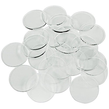 LITKO 1-Inch Round Miniature Bases | 1.5mm Clear Acrylic | 25 Pack | Ultra-thin — terrain shows | For boardgame & collectible figures | Rebasing & display use | Laser-cut