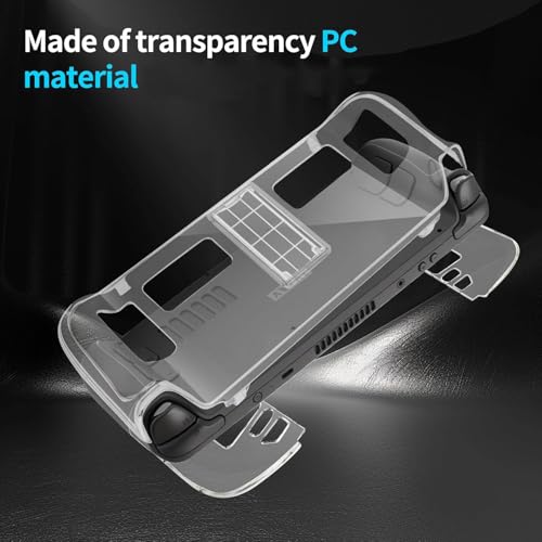 Clear Cover Case for Steam Deck Gaming Console Protective Kickstand Case Transparent Sleeve with Stand Base