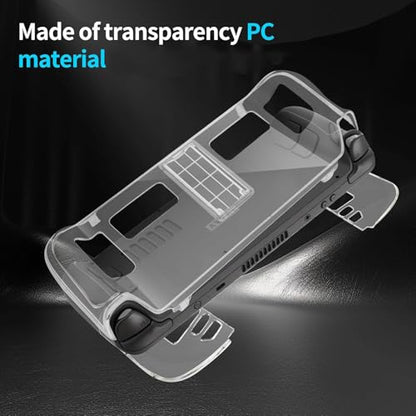 Clear Cover Case for Steam Deck Gaming Console Protective Kickstand Case Transparent Sleeve with Stand Base