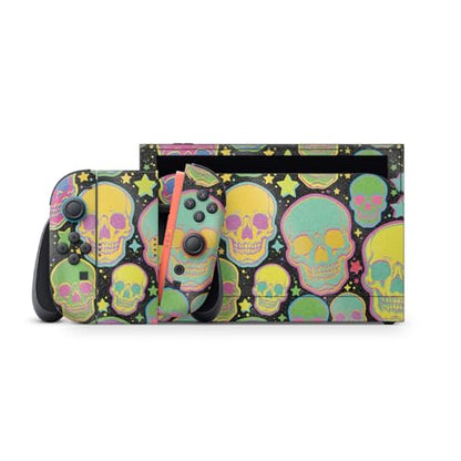 Glossy Glitter Gaming Skin Compatible with Nintendo Switch 2 Premium Kit - Candy Skulls - Premium 3M Vinyl Protective Wrap Decal Cover - Easy to Apply | Crafted in The USA by MightySkins - color: Candy Skulls, size: Switch 2 Premium Kit, style: Glossy Gli