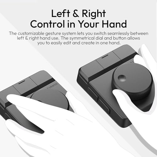 ULANZI D100H Wireless Video Editing Keyboard with Dial Knob | Haptic Dial, 7 Customizable Keys, Dual-Mode 60-Day Battery, BLE 5.0 3-Device, Ulanzi Connect Lighting & Smart Home - color: D100H