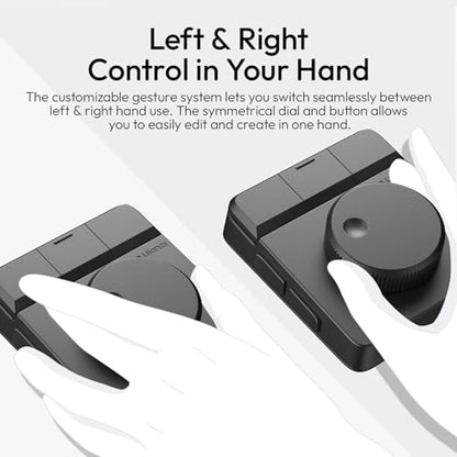 ULANZI D100H Wireless Video Editing Keyboard with Dial Knob | Haptic Dial, 7 Customizable Keys, Dual-Mode 60-Day Battery, BLE 5.0 3-Device, Ulanzi Connect Lighting & Smart Home - color: D100H