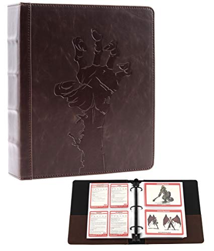 Forged Dice Co. Curiosities Cache Monster Card & Spellcard Organizer Binder with Pages - Dark Brown, 9.5x8x2 inches