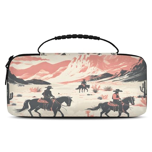 Adornori Vintage West Cowboy Carry Case Compatible with Nintendo Switch 2, with 20 Games Cartridges, Wild West Cowboy Portable Travel Carrying Case Pouch for Accessories & Games - color: Multicolor 20
