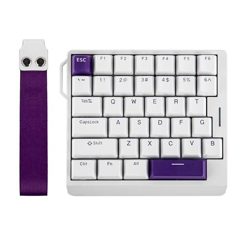 EPOMAKER HE30 One-Handed Hall Effect Keyboard, 8K Polling & 0.125ms | SOCD & Snap Key, Adjustable Trigger, PBT Keycap, RGB, Custom Software, Wired Gaming Keyboard for PC/Gamer (White Purple) - color: White Purple