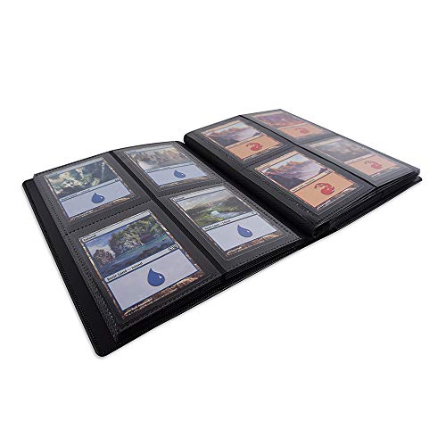 Vault X 4 Pocket Strap Trading Card Binder 160 Cards Side Loading (Black) | Holds 160 standard-size TCG cards in 20 side-loading 4-pocket pages. Padded, water-resistant cover. - color: Black