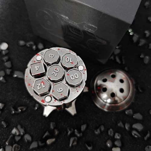 Roulette Dice Spinner for DND Dice Set, 7 Metallic Polyhedral D&D Dice with Gift Case for DND Game, RPG Role Playing Table Game Gifts (Bloodstain) - color: Bloodstain