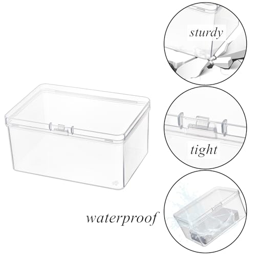 Tebery 20 Pcs Plastic Playing Card Cases Clear, Waterproof Card Deck Box for Game, Sturdy Trading Card Holder, Portable Card Game Storage Container for Party, Travel, Outdoors, Snap Closed