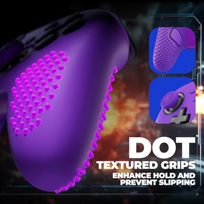 PlayVital Silicone Cover Skin for Nintendo Switch 2 Pro Controller – 3D Studded Edition Anti-Slip Grip Protector Case for Switch 2 Pro with Back Button Cap, Thumb Grips & Sticker - Purple - color: Purple