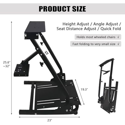 Hopky Racing Wheel Stand, Adjustable & Foldable Steering Wheel for Logitech G920 G29 G25,G27 Gaming Steering Wheel Stand, Pedals & Wheel Not Included