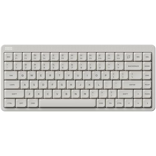 NuPhy Node75 Wireless Mechanical Keyboard, 75% Hot Swappable Custom Low Profile Keyboard, 84 Keys Computer Gaming Keyboards, Supports Touch Gestures, PBT Keycaps, RGB Backlit, Bluetooth/2.4GHz/USB-C - color: White, size: Low-Profile Brown Nano Switch
