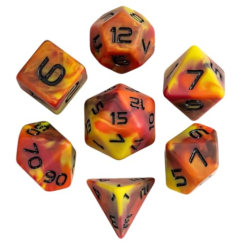 7PCS DND Dice Set Orange Polyhedral Dice Set for D&D Tabletop Games | Leather Storage Bag, DM Gift, for Dungeons and Dragons Role Playing Games - color: Camo-orange