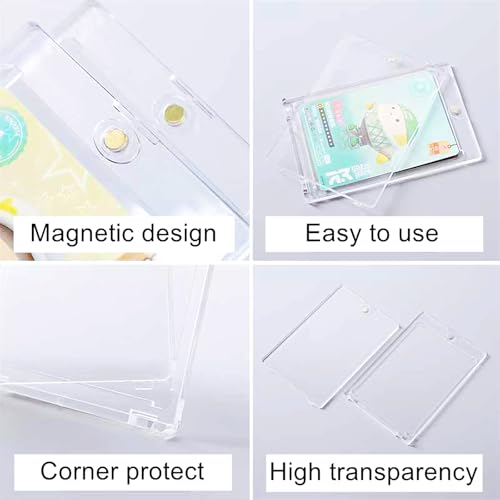6 Pack Magnetic Card Holder 55pt One Touch Hard Trading Protector Case for Baseball Basketball Football Sports Cards - color: 55pt