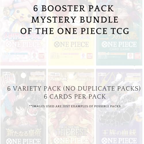 One Piece Cards Pack Bundle: Ideal for One Piece Trading Cards Enthusiasts, Anime Fans, Card Collectors, Comprehensive One Piece Card Collection by TraderzTCG (6 Pack Bundle)