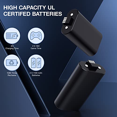 Cooling Fan Charging Stand for Xbox Series X/S Console, Vertical Dual Controller Charger Station Accessories with 2 X 1100mAh Rechargeable Battery, Fast Charging Station with 3 USB Ports&Headset Stand - size: Cooling Charging Stand + Battery Packs