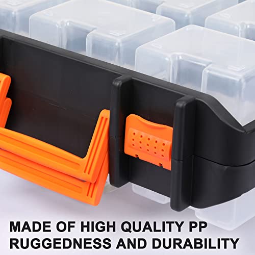 Mayouko 16 Compartments Detachable Toolbox Organizer,Hardware Organizer Box with Removable Sections,Carrying Storage Case for Patts,Screws,Bolts,Nuts,Toys - size: 13.5"L x 12"W x 5"H