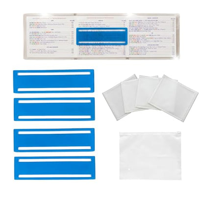 Mahjong Card Sleeve Positioning Set,Includes 4Pcs Clear Frosted Card Sleeve and 4Pcs Line Finder,Compatible with Mahjong Card Accessories Set,with Storage Bag - color: Blue