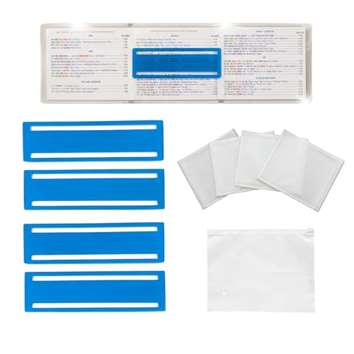 Mahjong Card Sleeve Positioning Set,Includes 4Pcs Clear Frosted Card Sleeve and 4Pcs Line Finder,Compatible with Mahjong Card Accessories Set,with Storage Bag - color: Blue