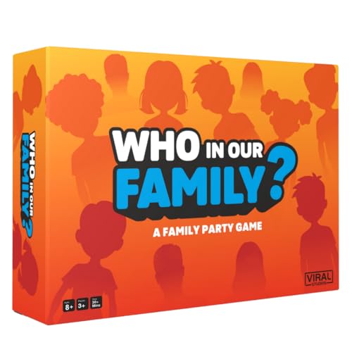 Viral Studios Who in Our Family? – Hilarious Family Party Game | Trivia, “Most Likely to” & Head-to-Head Challenges | Fun Family Game Night Card Game for Kids, Teens & Adults