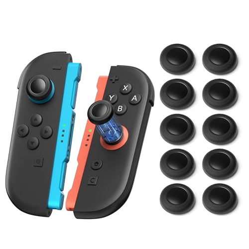 NEWDERY Replacement Thumb Grips for Nintendo Switch 2 Joy-Con | 10PCS, Anti Slip, Diamond Texture, TPU Grip Caps, Joystick Covers, Repair Kit Accessories, for Nintendo Switch 2 Joy-Con