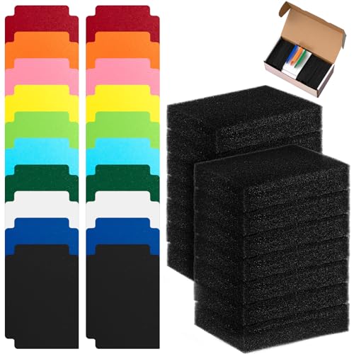 50 Pcs Trading Card Dividers and 24 Pcs Card Dividers Foam High Elasticity Sponge Multicolor Page Plastic Separator with Tab Shock Absorbing Insert for Storage Box Game Sport Protection