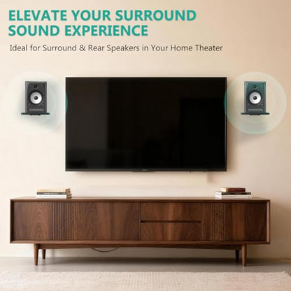 WALI Speaker Wall Mount, Heavy Duty Bookshelf Speaker Floating Wall Shelves, Surround Sound Speakers Stand for Living Room, Home Theater and Gaming Room, Holds up to 55 Lbs, (SWM302B), 1 Pair, Black - color: Black, size: 7.87" x 7.87"