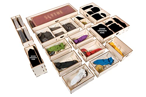 The Broken Token Game Organizer Compatible with Scythe Legendary Expansion - Wooden Game Organizing Box with Multiple Trays - size: Scythe Legendary