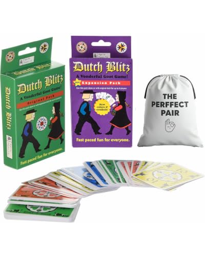 Original Dutch Blitz Card Game and Purple Expansion Pack Bundle with Storage Bag (Purple) - color: Purple