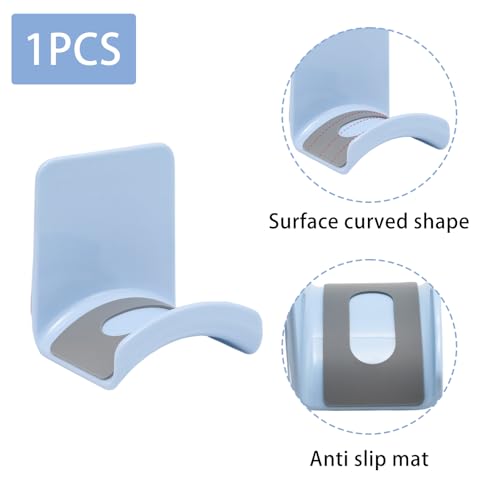 1Pcs Blue ABS Plastic Headphone Stand Hanger, Table Wall Mount Headset Holder Hook, Adhesive Earphones Hangers for Desk Headphone Hanger, Most Headphones and Controller - color: Blue, size: Wall Mount