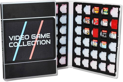 UniKeep Game Case for Nintendo Switch Cartridges - Holds 60 Games Securely in Foam (black and stripes) - color: black and stripes