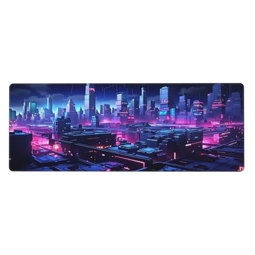 Cityscape Gaming Mouse Pad Non-Slip Rubber Base Large Mousepad Waterproof Washable Stitched Edge Mouse Mat for Desk Home Office Gaming 12x31.5in - color: Color_10, size: 31.5" x 12"