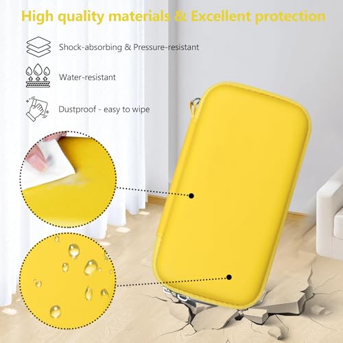 Supmay Hard Travel Case for My Arcade Pac Man Pocket Player Handheld Game Console, Portable Video Game System Handheld Game Protection Case with Mesh Pocket for Batteries and USB-C Cable, Yellow - color: Yellow