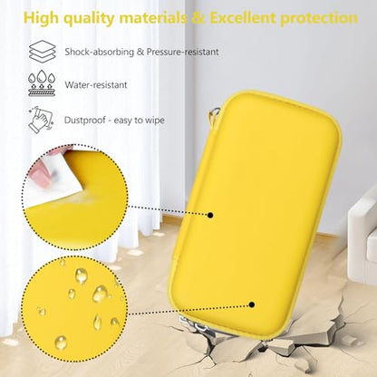 Supmay Hard Travel Case for My Arcade Pac Man Pocket Player Handheld Game Console, Portable Video Game System Handheld Game Protection Case with Mesh Pocket for Batteries and USB-C Cable, Yellow - color: Yellow