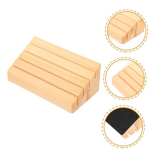 2pcs Wooden Card Holder Display Stand Simplistic Wooden Base for Game Cards and Smooth Design for Easy Use