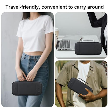 BOVKE Carrying Case for New 2025 Nintendo Switch 2, Switch 2 Protective Hard Travel Bag Holder with Extra Space for Joy-Con, Cables, Games Cartridges and Accessories, Black - color: Black