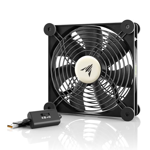 AC Infinity MULTIFAN S4, Quiet 140mm USB Fan, UL-Certified | For Receiver, DVR, PlayStation, Xbox, Computer, Cabinet Cooling - size: S4