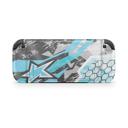 Glossy Glitter Gaming Skin Compatible with Nintendo Switch 2 Console Only - Grunge Cyan - Premium 3M Vinyl Protective Wrap Decal Cover - Easy to Apply | Crafted in The USA by MightySkins - color: Grunge Cyan, size: Switch 2 Console Skin Only, style: Gloss